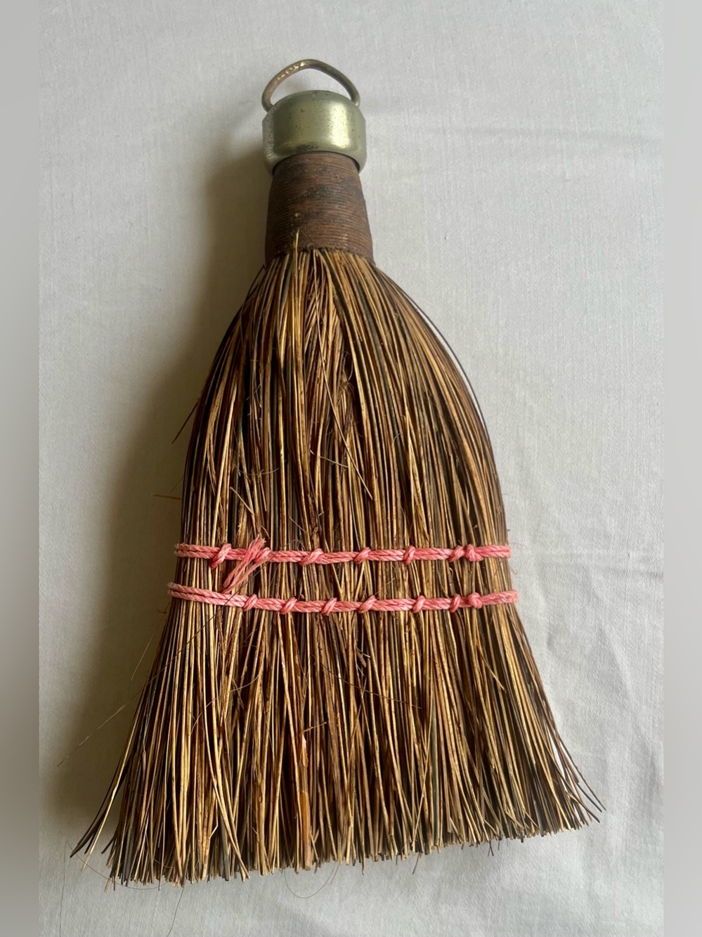 Vintage Rustic Whisk Broom-Corn Straw Hanging-Wire wrapped Farmhouse